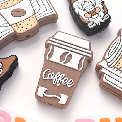 20pcs 14-30mm Coffee Gnome Silicone Beads