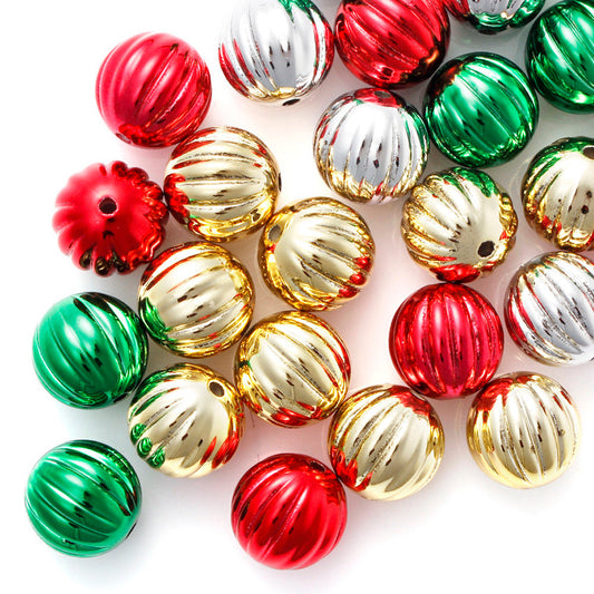 Pumpkin Round Acrylic Beads