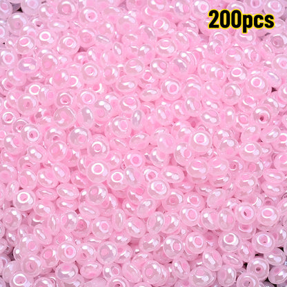 200-Piece 5 mm Glossy Ice Cream Glass Beads