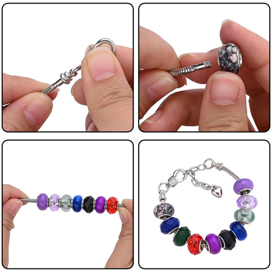 20PCS Snake Chain Charm Bracelet Set with Bracelet Tool