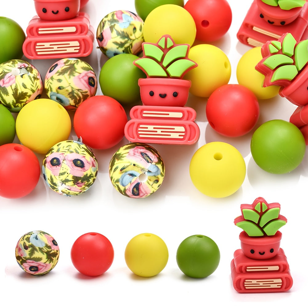 25pcs Silicone Beads Set