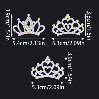 15-Piece White Padded Crown Rhinestone Patches