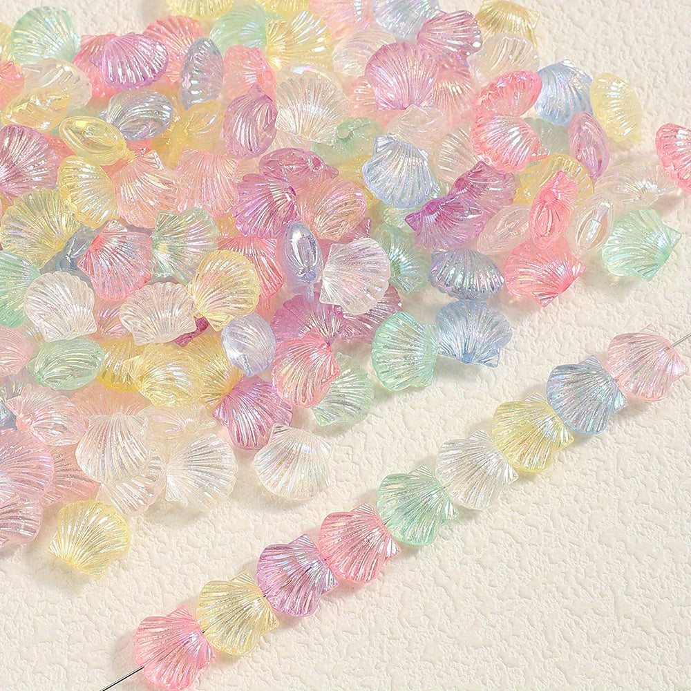 50pcs Colorful Acrylic Shell Beads