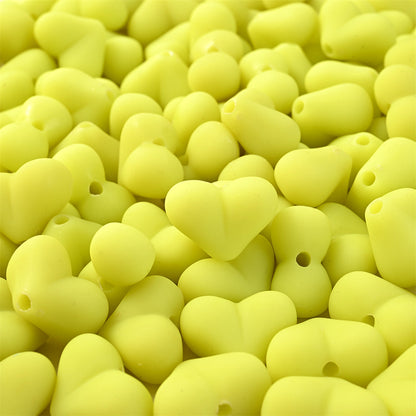 Acrylic Matte Heart Spacer Beads