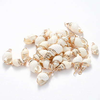 8pcs Multi-Color Printed Conch Shell Beads