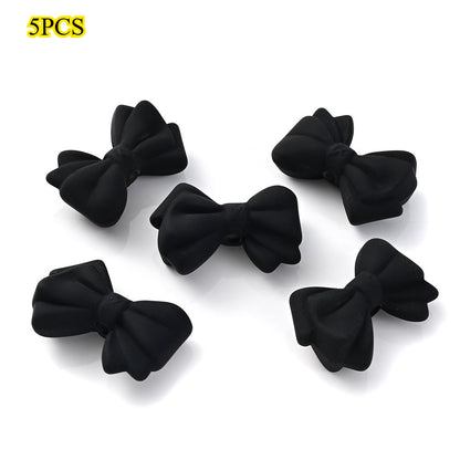 5pcs Acrylic Frosted Bow Tie Beads