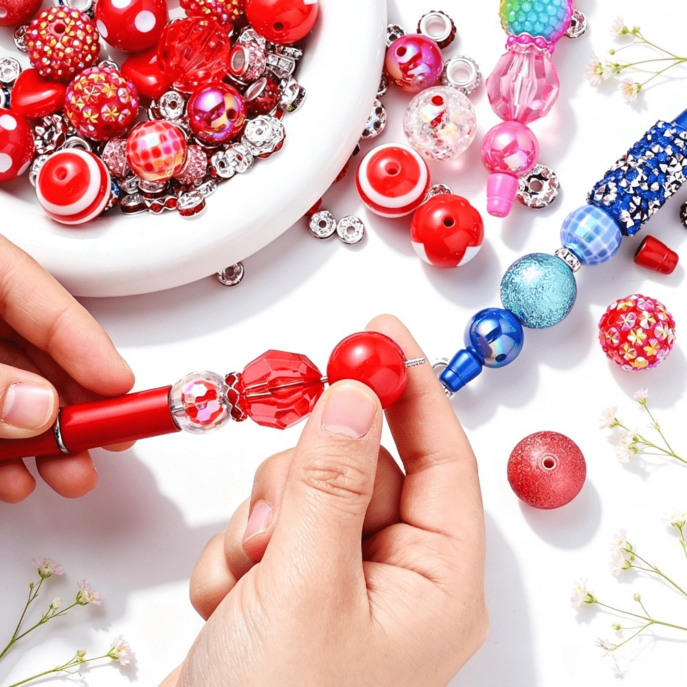 80pcs Acrylic High Gloss Rhinestone Beads Set