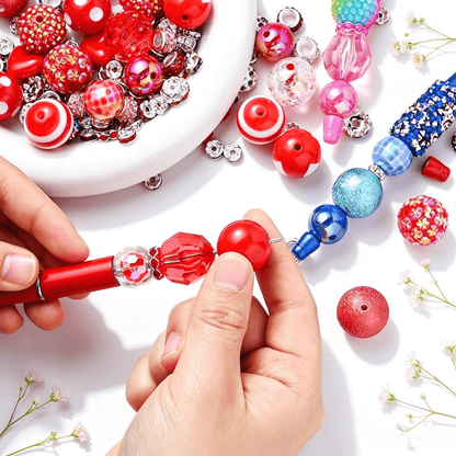 80pcs Acrylic High Gloss Rhinestone Beads Set