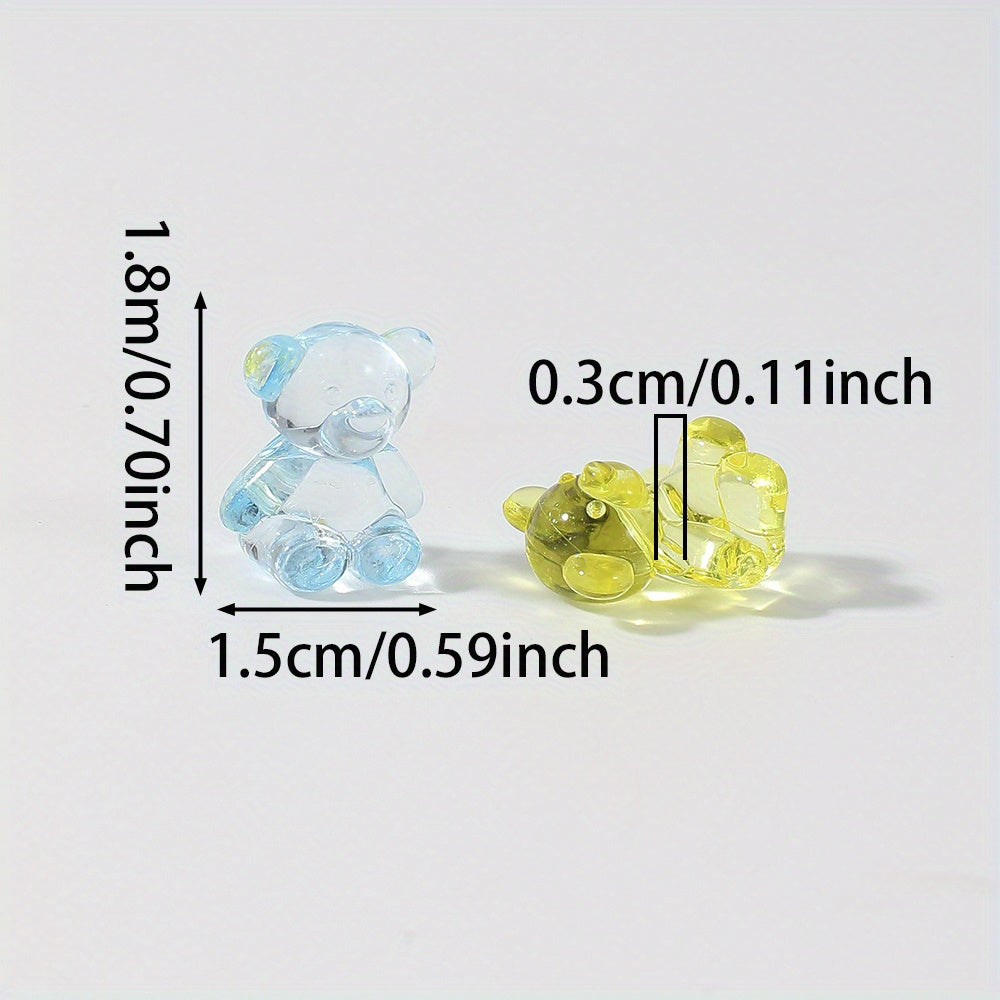20pcs 8x11mm Transparent Bear Acrylic Beads