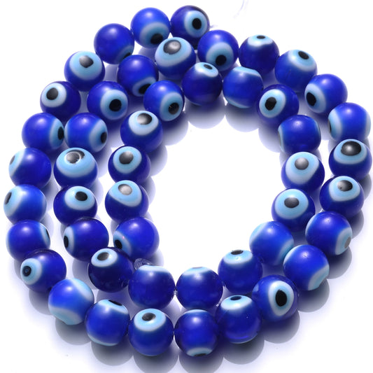 Blue Evil Eye Lamp Round Beads