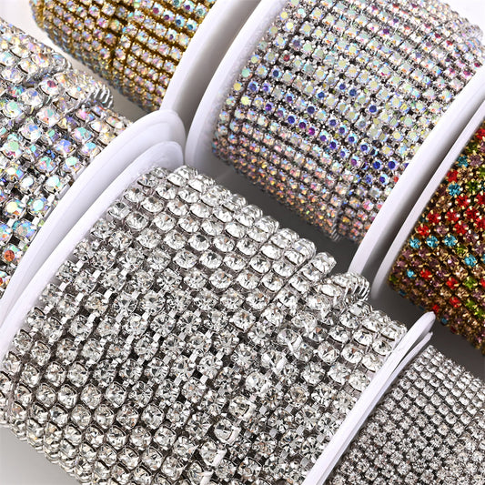 1 Roll 10 Yards Sparkling Rhinestone Chain Trim