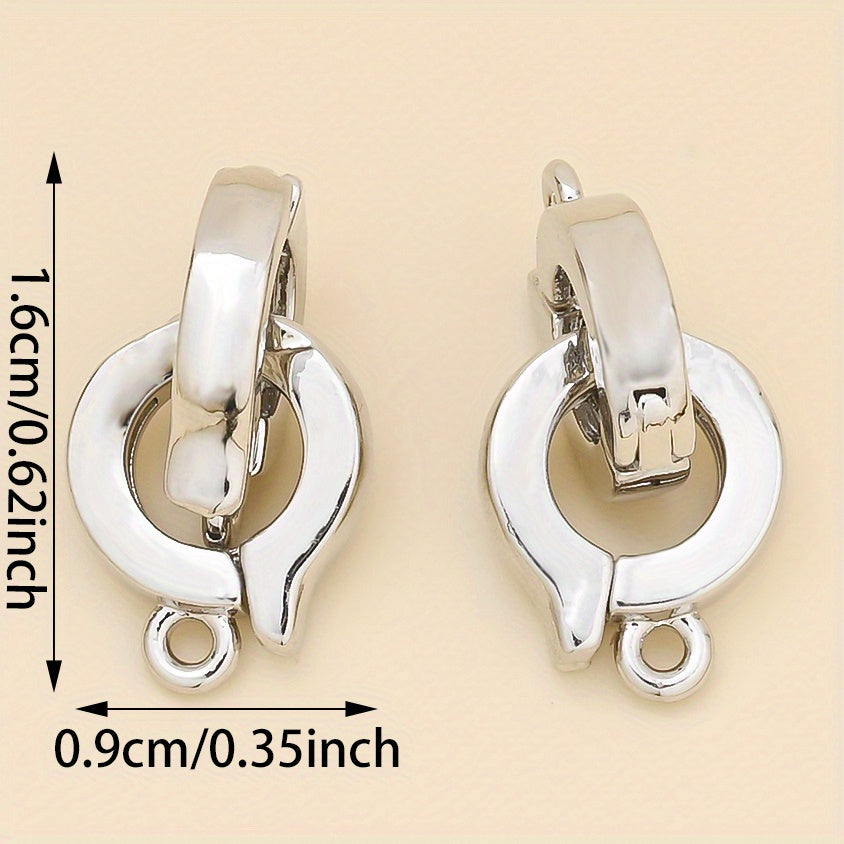 1 Pair 8mm Gold & Silver Copper Jewelry Clasps
