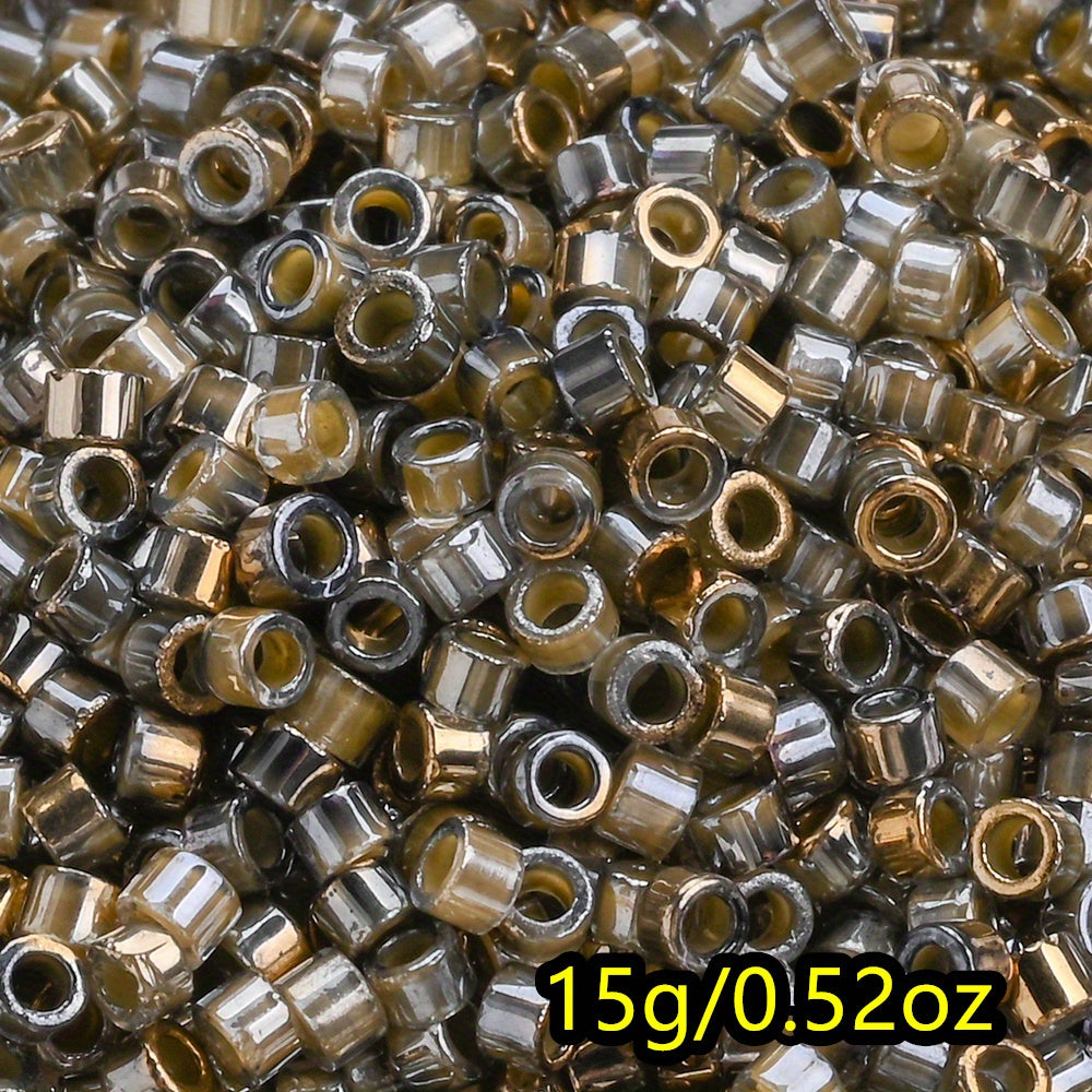 15g/bag 2mm Colorful Cylindrical Glass Seed Beads