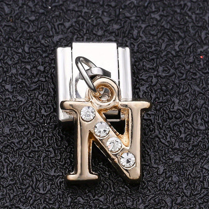 1PC Rhinestone A-Z Letter Modular Bracelet Charm Set
