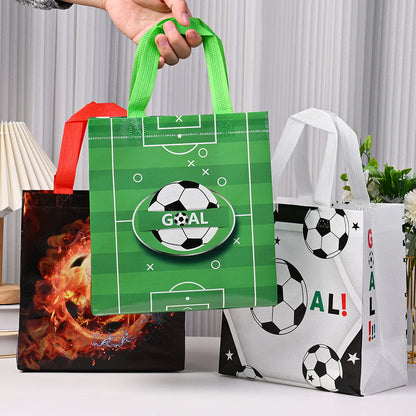 12-Piece Soccer Print Non-Woven Tote Bags
