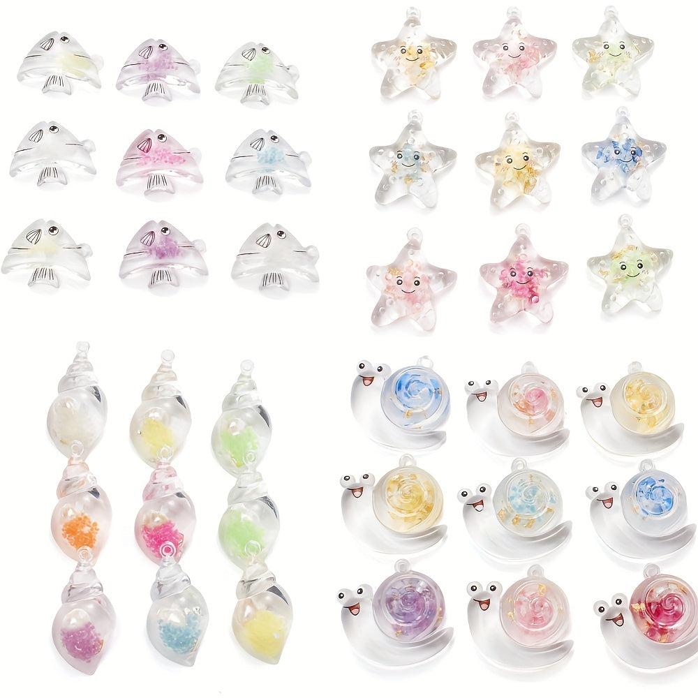 Resin Transparent Luminous Pendant Charms
