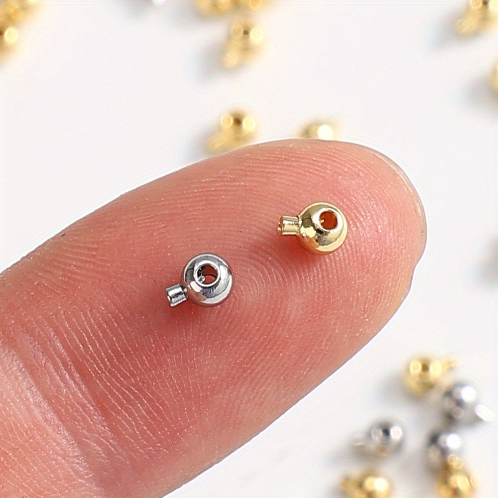 20pcs/set Tiny Copper Crimp Stopper Beads