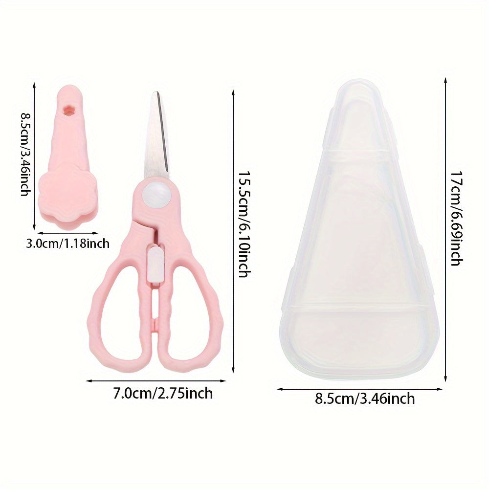 1PC Wave Heart Safety Scissors with Protective Cover