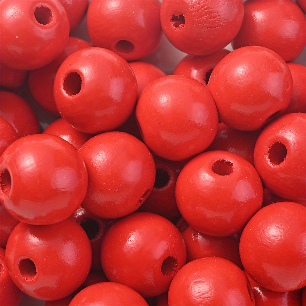 10PCS 16mm Animal Print Round Wooden Bead Set
