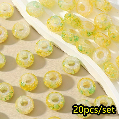 20pcs 8x14mm Bohemian Style Acrylic Large Hole Beads