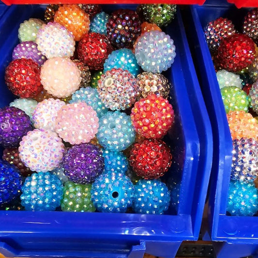 Shiny Rhinestone Bayberry Ball Beads
