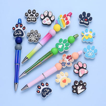 Dog Paw Silicone Focal Beads