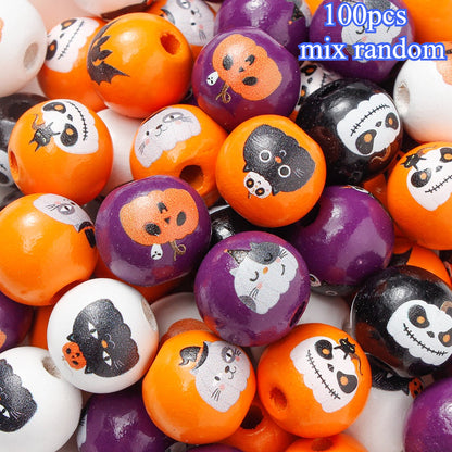Halloween Printed Wooden Beads