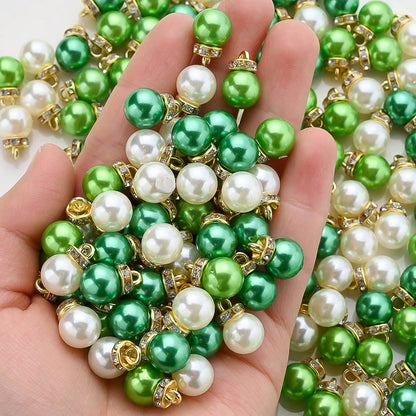 Green Imitation Pearl Pendant Beads