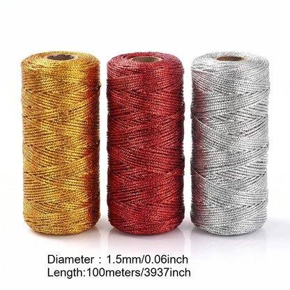 Red Gold Silver Polyester Cord Set