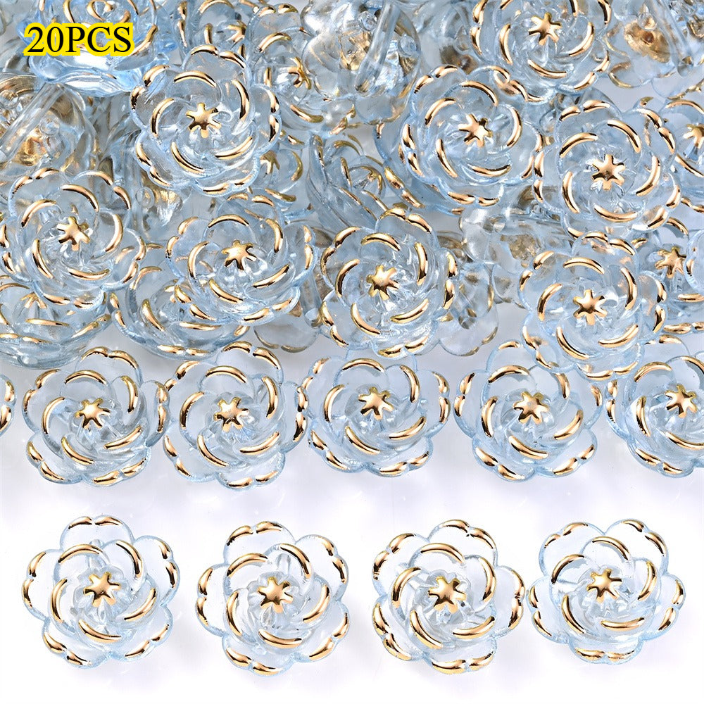 Transparent Camellia Flower Acrylic Beads