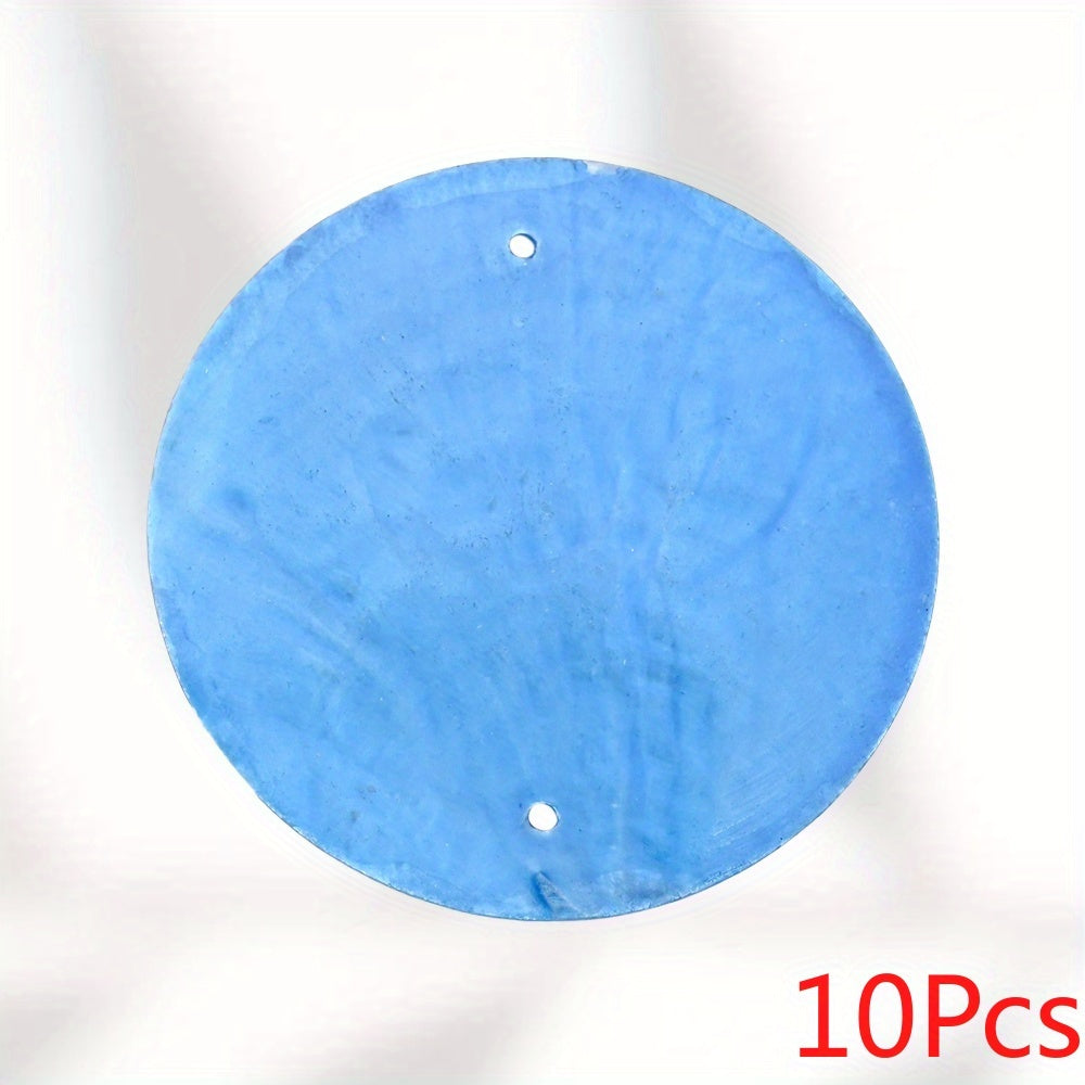 10-Piece Round Ocean Stone Pendants