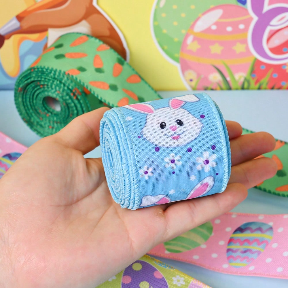 Easter Wired Edge Burlap Ribbon