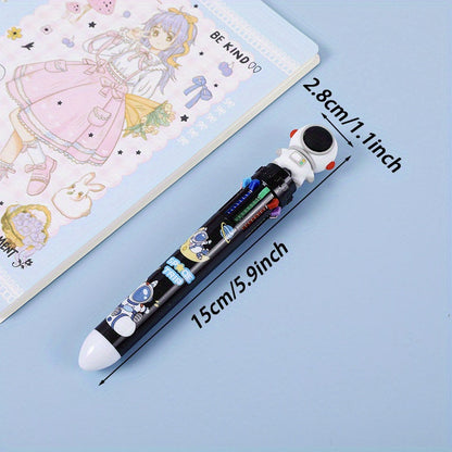10-Piece 10-in-1 Colorful Astronaut Ballpoint Pens