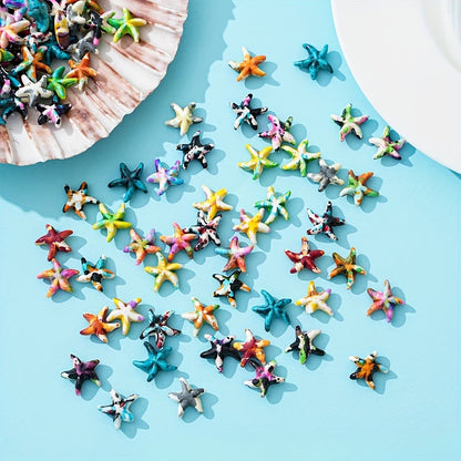 200pcs Random Color Gradient Turtle Spacer Beads