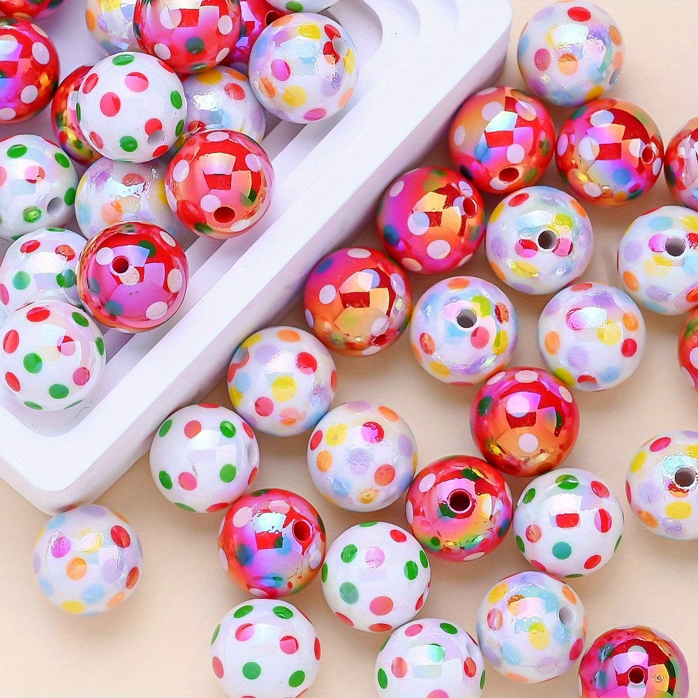 Spotted Round Acrylic Beads