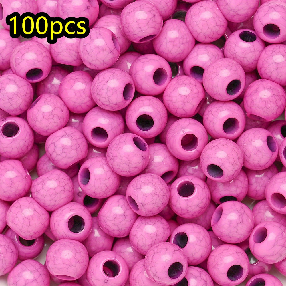 100pcs/set Imitation Stone Crack Round Beads