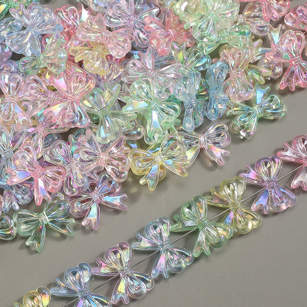 Iridescent Acrylic Bow Beads