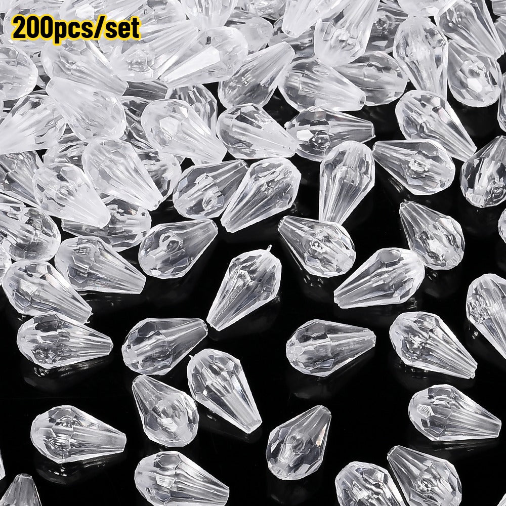 Faceted Waterdrop Acrylic Beads