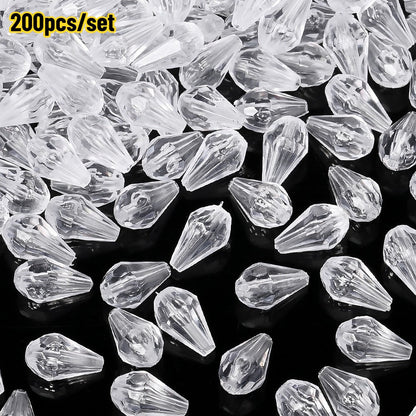 Faceted Waterdrop Acrylic Beads