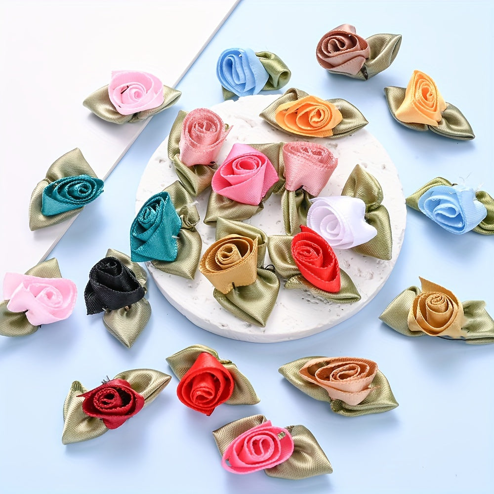 10PCS 12×32mm Fabric Tulip Flower Embellishment Set