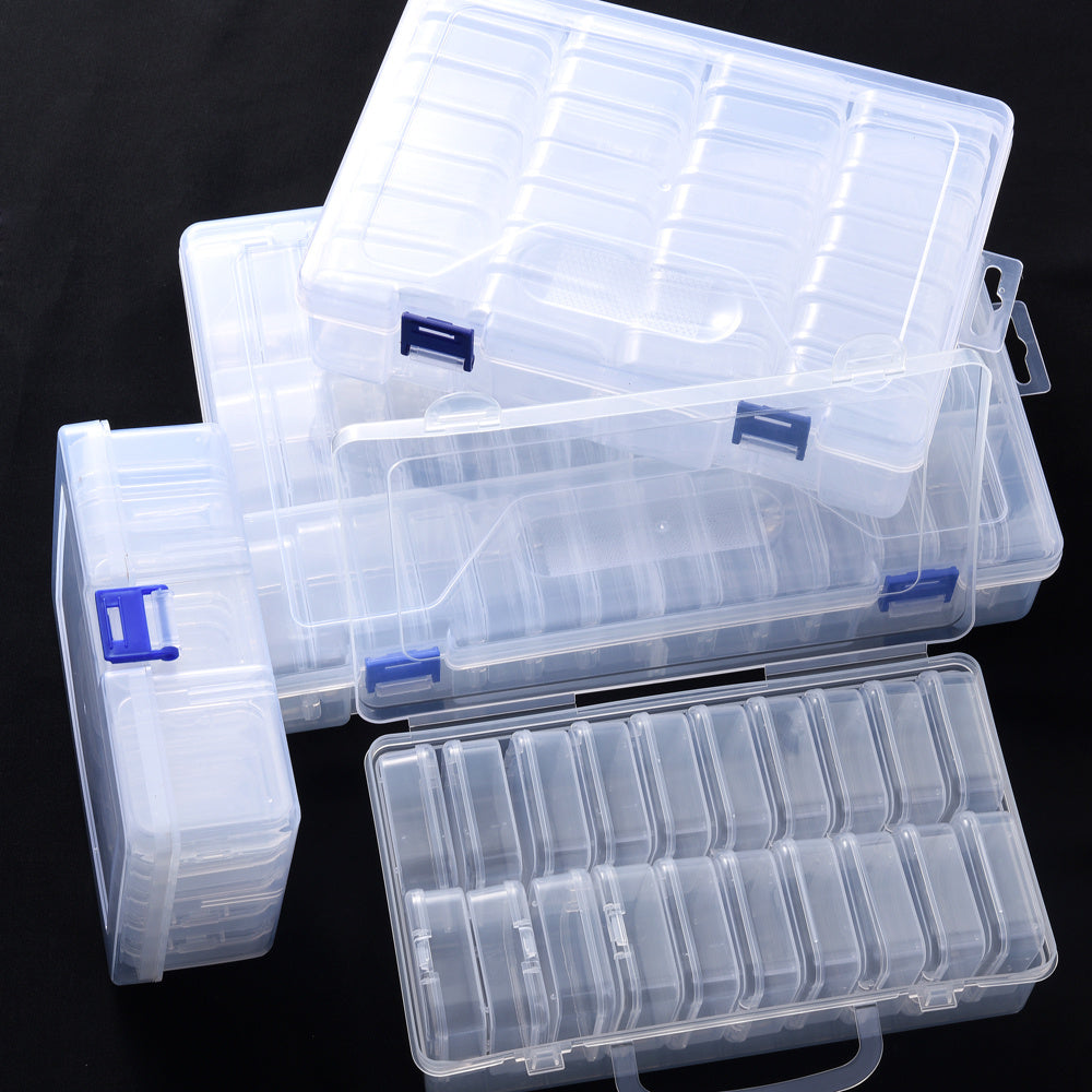 14-Piece Transparent Plastic Jewelry Storage Box Set