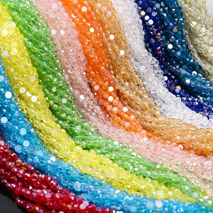 Multicolor AB Faceted Glass Beads