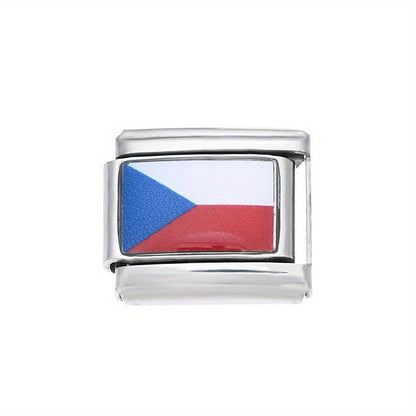 World Flag Alloy Bracelet Module