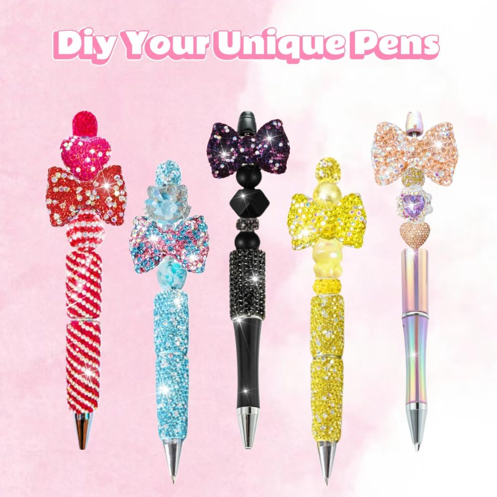12pcs Mix Random Bowknot Clay Focus Beads with Rhinestone