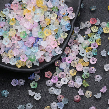 Vintage Bell Flower Base and Glass Bead Set