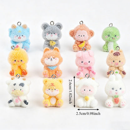 Flocking Zodiac Resin Pendants