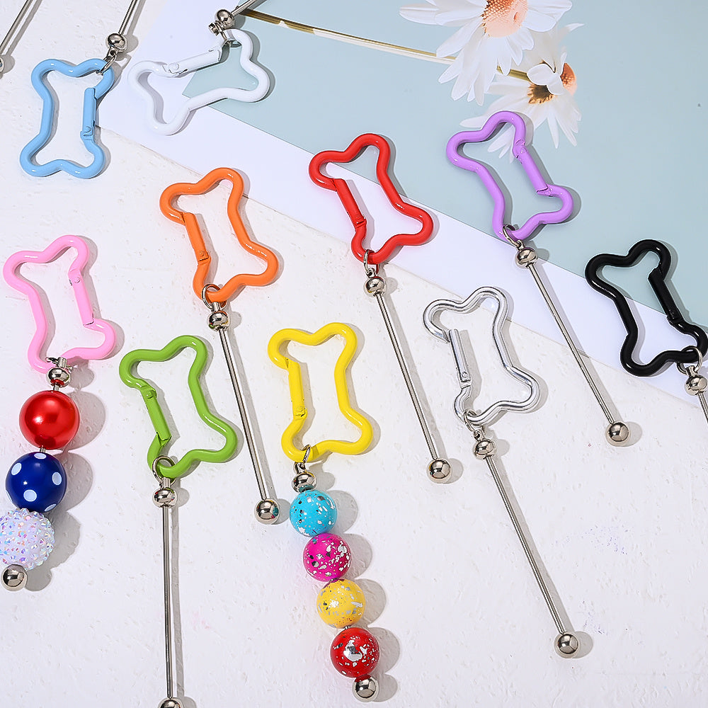 Beadable Bone Shape Keychain Kit