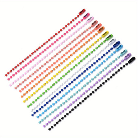 20-Piece Multicolor Ball and Wave Bead Chain Connectors