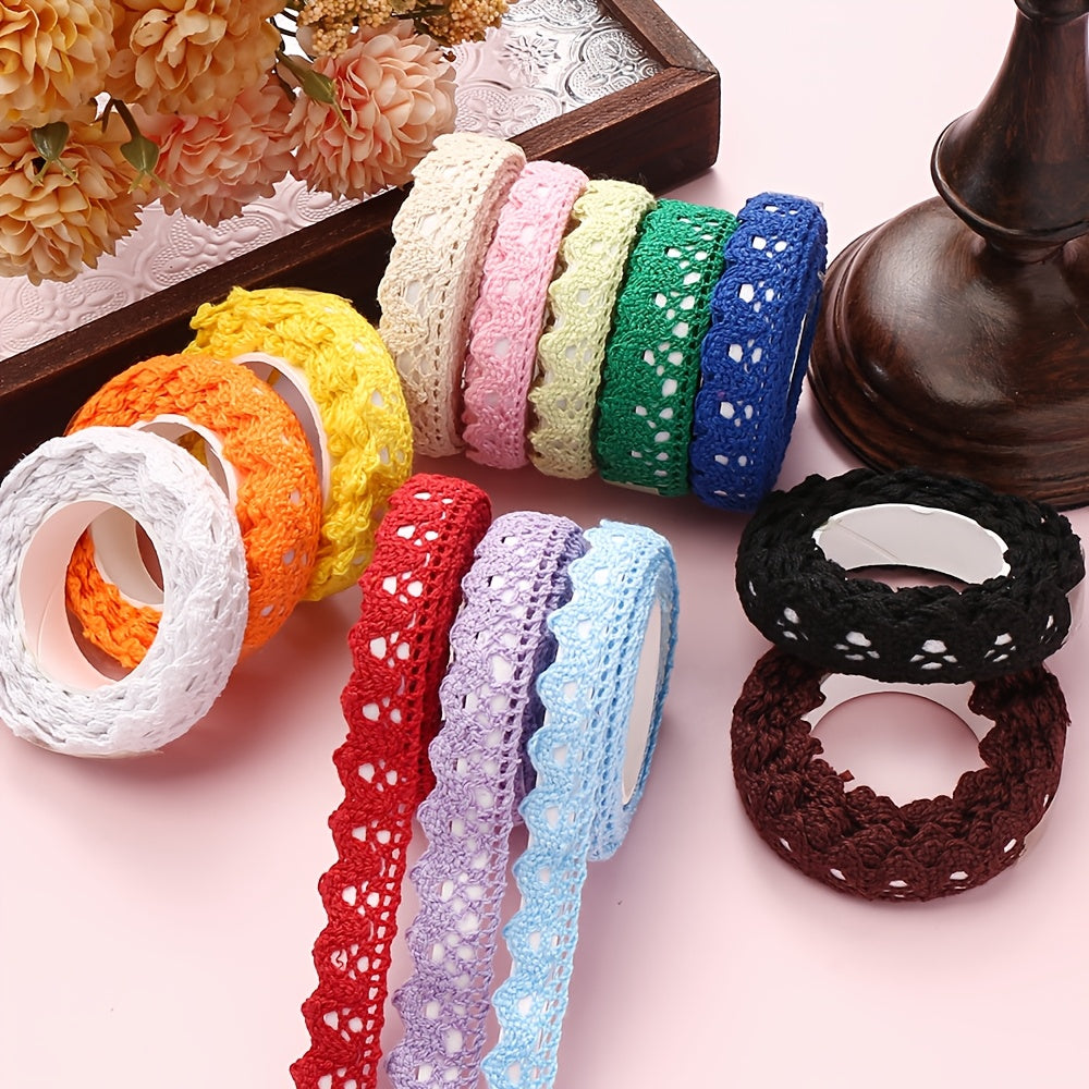 1 Roll 1.8cm Embroidered Lace Trim Ribbon