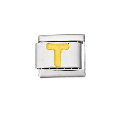 A-Z English Letter Stainless Steel Italian Charm Links